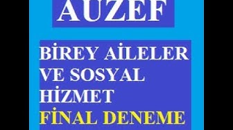 'Video thumbnail for Birey Aileler Ve Sosyal Hizmet Final Deneme Sınavı -1'