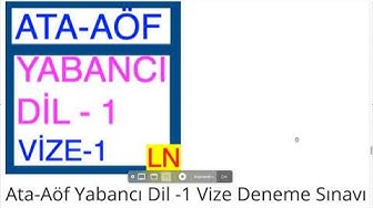 'Video thumbnail for Ata-Aöf Yabancı Dil -1 Vize Deneme Sınavı -1'