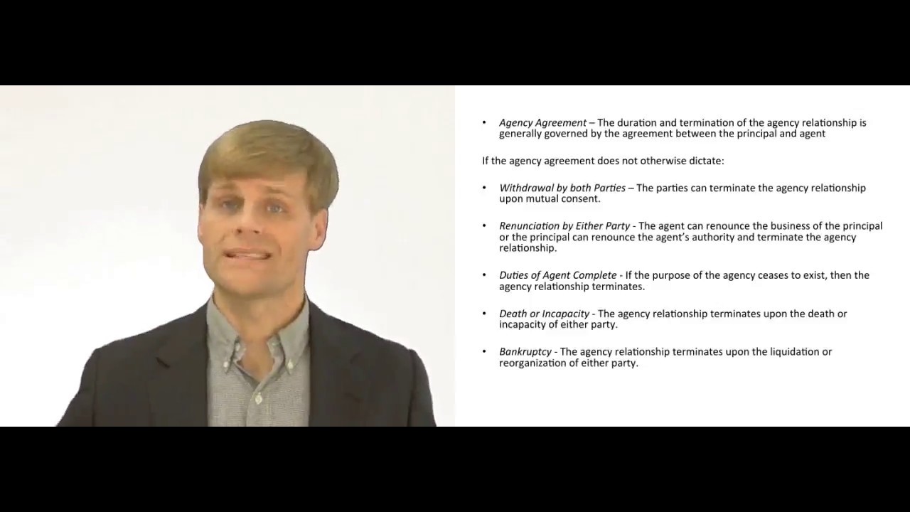 'Video thumbnail for How the Principal - Agency Relationship Ends'
