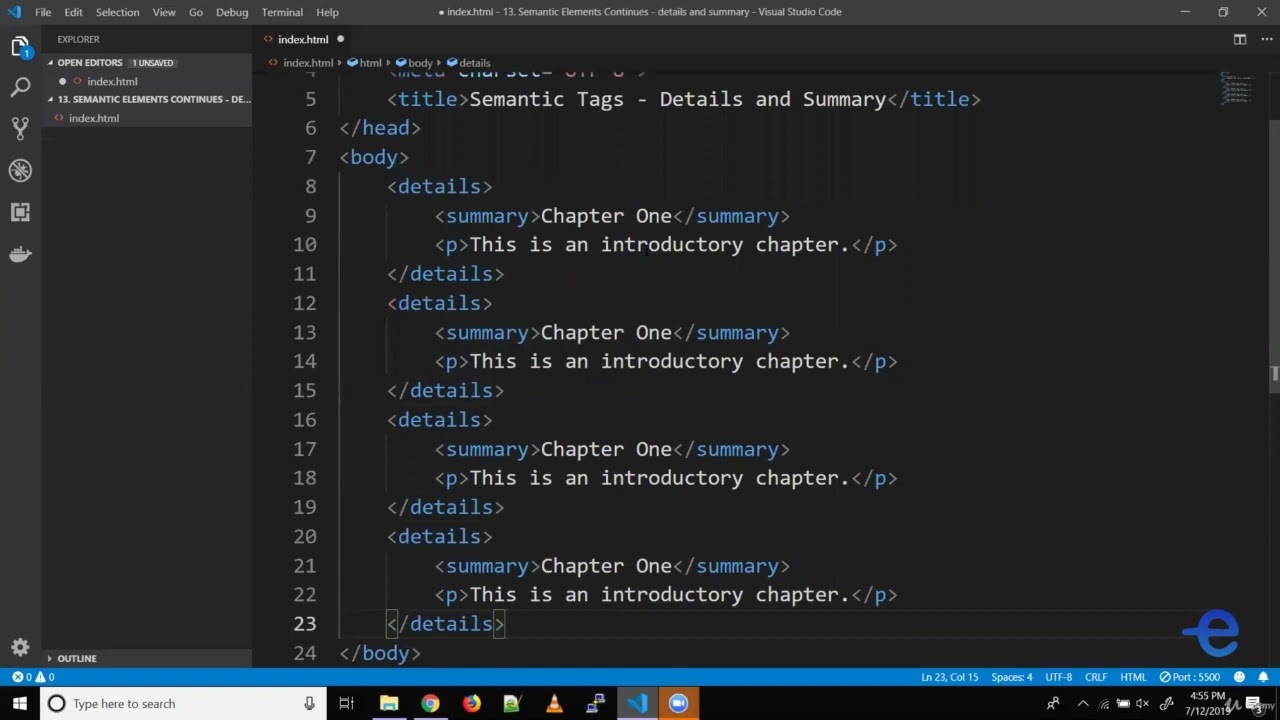 'Video thumbnail for HTML New Semantic Elements details and summary'