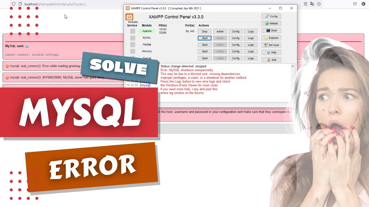 'Video thumbnail for Error Starting MySQL / PHPMyAdmin In XAMPP: How To Solve?'