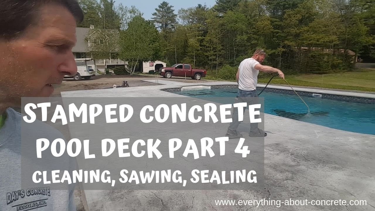 'Video thumbnail for STAMPED CONCRETE POOL DECK : PART 4 CLEAN & SEAL'