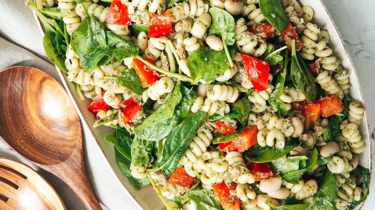 'Video thumbnail for Tuna and White Bean Pasta Salad'