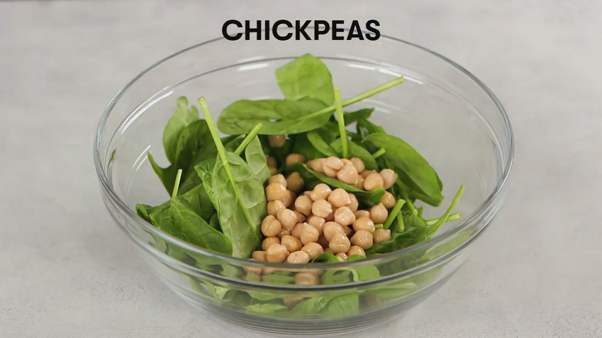 'Video thumbnail for Chickpea Spinach Salad'