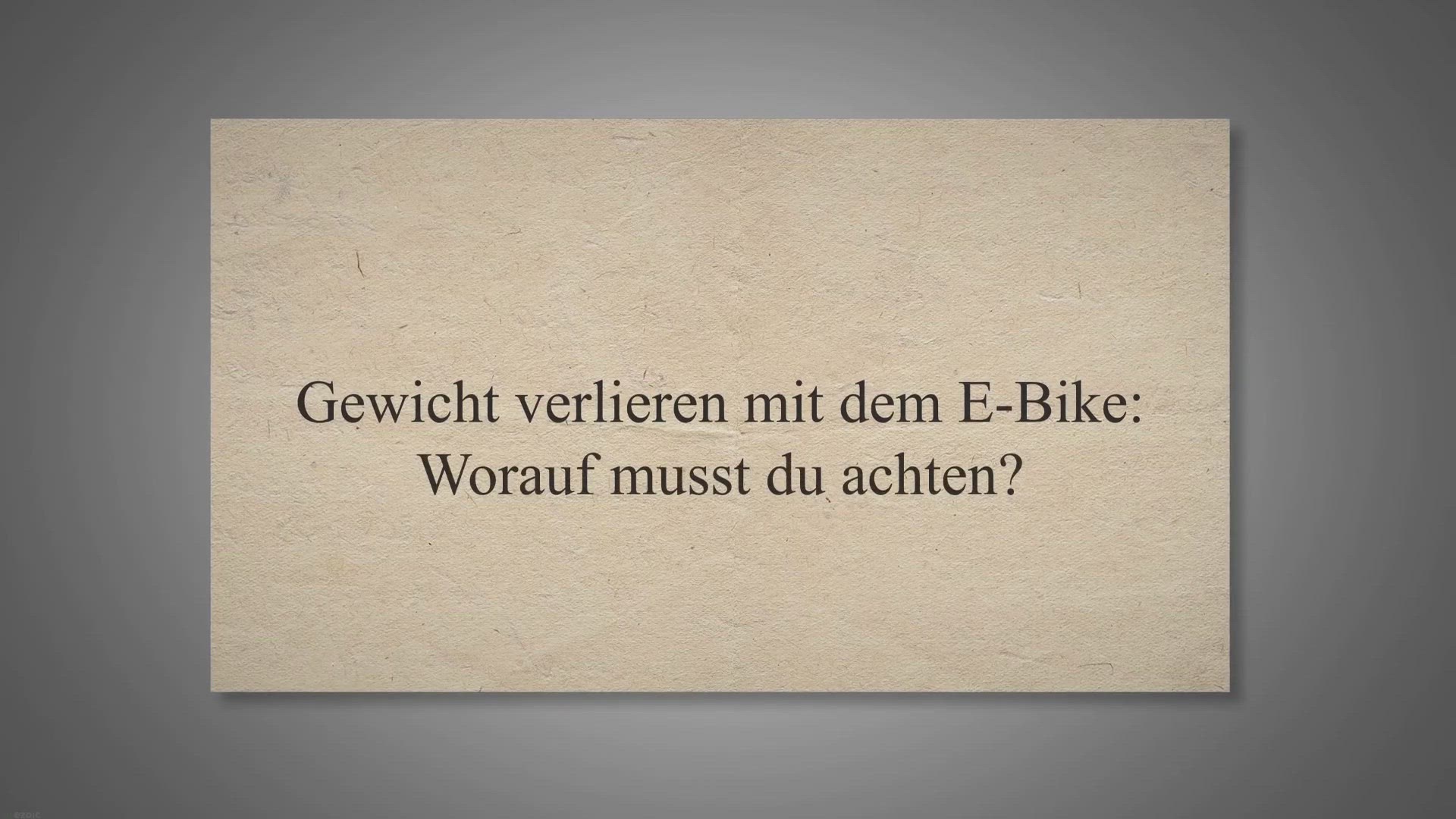 Video thumbnail for Abnehmen mit dem E-Bike: Worauf musst du achten?