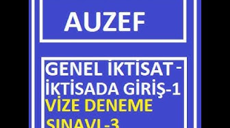 'Video thumbnail for Genel İktisat/İktisada Giriş-1 Vize Deneme Sınavı -3'