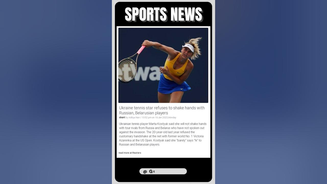 Video thumbnail for Ukraine Tennis Superstar Refuses to Make a Move Towards Opposing Nations | #shorts #sports