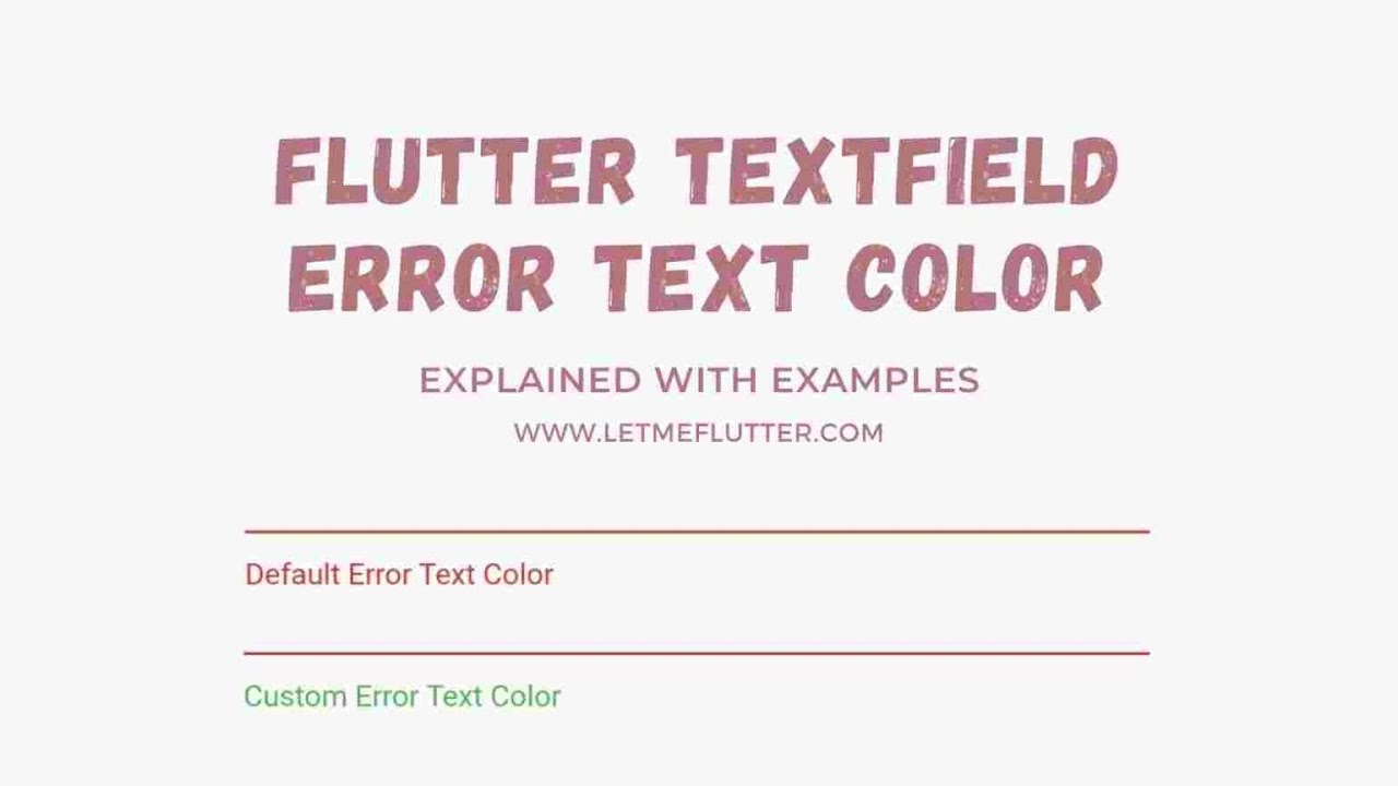 'Video thumbnail for Flutter Textfield Error Text Color | Flutter Tutorial | Flutter For Beginners'