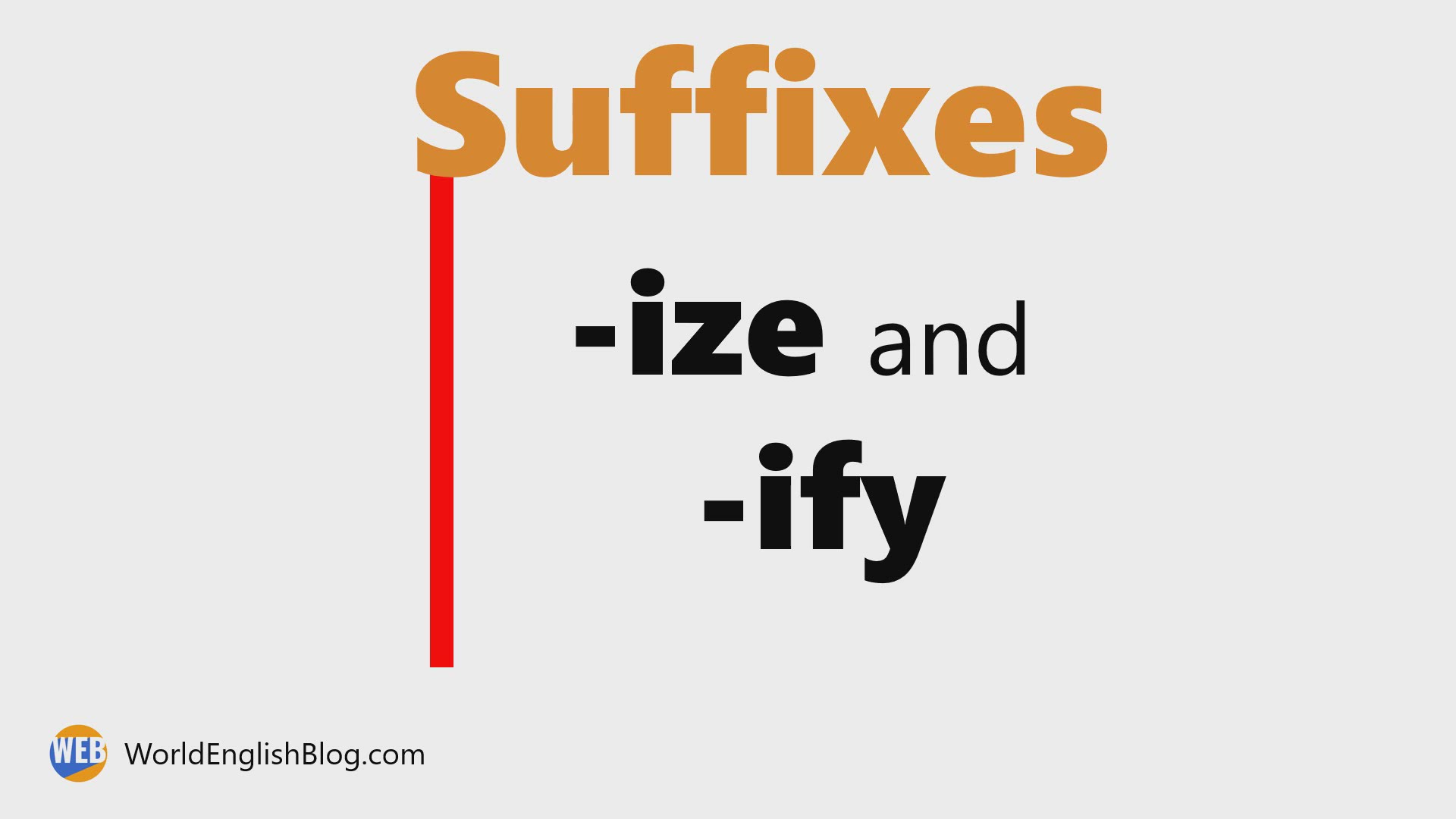 'Video thumbnail for Suffixes -IZE and -IFY '