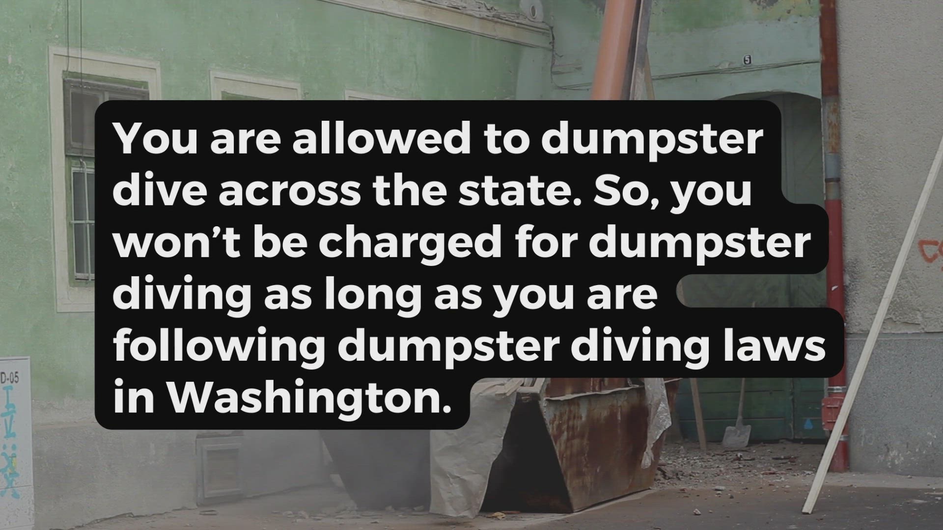 Video thumbnail for Dumpster Diving in Washington
