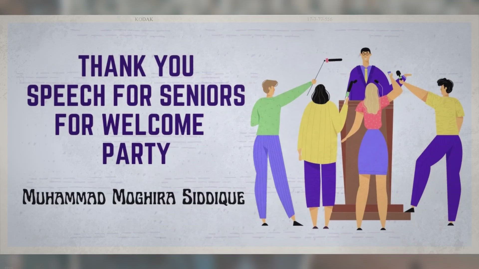 Video thumbnail for Thank You Speech For Seniors For Welcome Party In Univesity By Muhammad Moghira Siddique