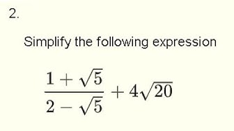'Video thumbnail for Simplify Square Roots Using Conjugate - Grade 11'