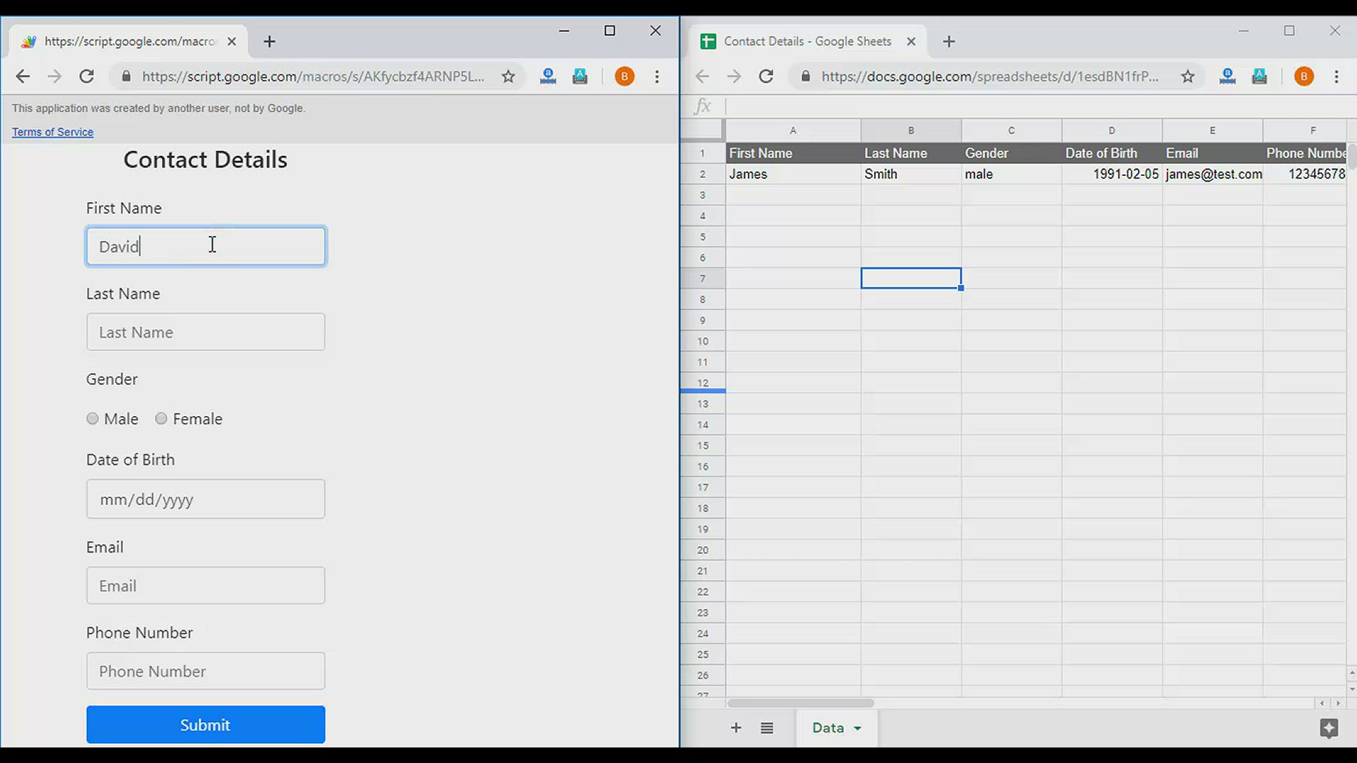 'Video thumbnail for Google Sheets - Google Apps Script Data Entry Form'