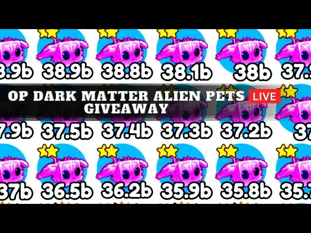 'Video thumbnail for 🔴LIVE Pet simulator x *DARK MATTER/RAINBOW ALIEN PETS* Pets Giveaway |  Planet Egg ROBLOX Owlzo'