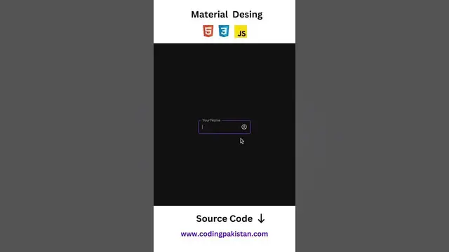 'Video thumbnail for Material Design Textbox 🚀⁣ Using HTML, CSS and JavaScript #automobile #htmlcss #cssselectors'