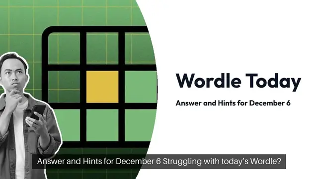 'Video thumbnail for Wordle today: Answer, hints for December 6'