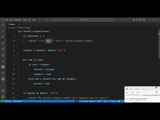 'Video thumbnail for Python Program to Find Second Largest Number in a List Tutorial For Beginners'