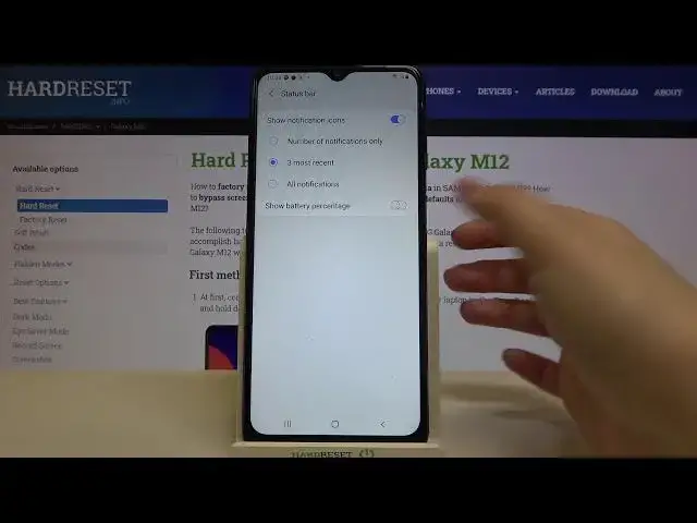'Video thumbnail for How to Enable Battery Percenatage in SAMSUNG Galaxy M12 – Battery Options'