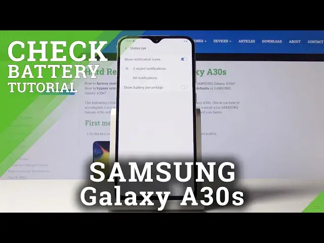 'Video thumbnail for How to Enable Battery Percentage in Samsung Galaxy A30s – Battery Details'