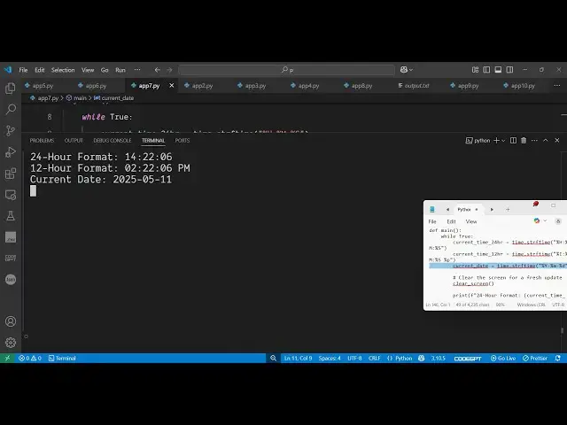 'Video thumbnail for Python 3 Script to Build 24 & 12 Hour Time Format Digital Clock in Terminal Using time Module'
