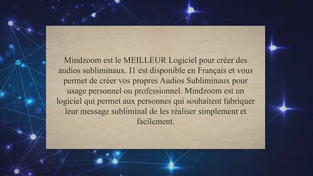 'Video thumbnail for Avis Logiciel subliminal Audio Mindzoom'