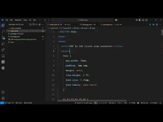 'Video thumbnail for Build a PDF to SVG Converter Tool in Browser Using HTML CSS & Javascript With Full Source Code'