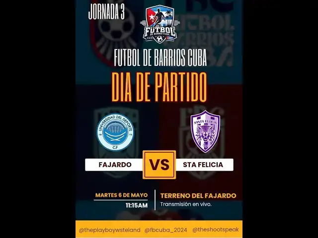 'Video thumbnail for Fajardo VS Santa Felicia (Partido20)- #futboldebarrioscuba'