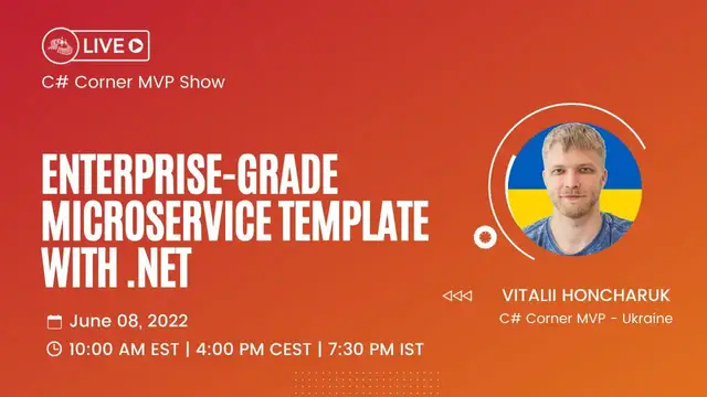 'Video thumbnail for Enterprise-grade Microservice Template with .NET -MVP Show ft. Vitalii'
