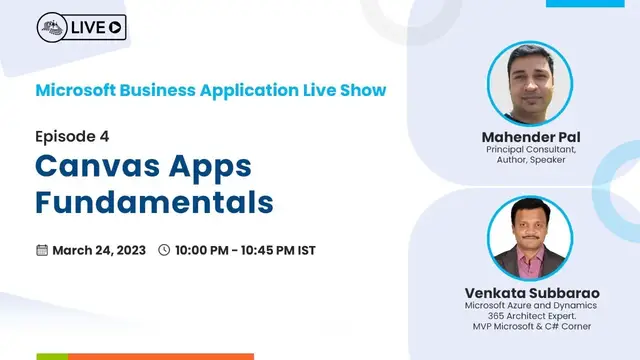 'Video thumbnail for Microsoft Business Application Live Show - Canvas Apps Fundamentals - Ep. 4'