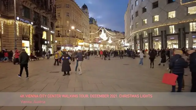 'Video thumbnail for 4K Vienna City Center Walking Tour, December 2021, Christmas Lights'
