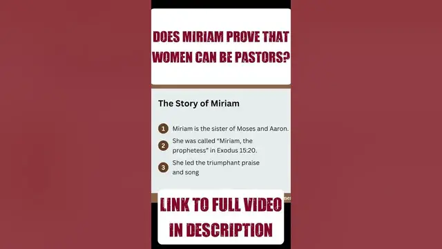 'Video thumbnail for Does Miriam prove that women can be pastors?'