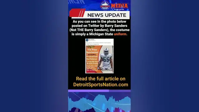 'Video thumbnail for Michigan State player featured in ‘The Poor Sportsman’ Halloween costume'