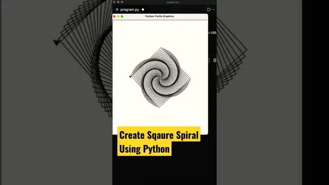 'Video thumbnail for Coding status Python Square Spiral Pattern turtle #shorts #coding #programming'