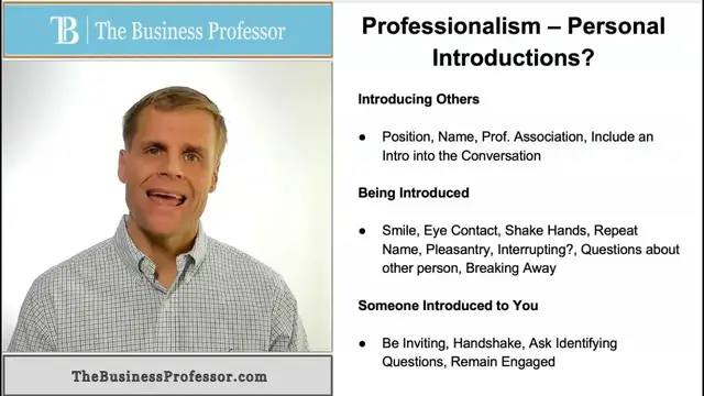 'Video thumbnail for Professionalism - Personal Introductions'