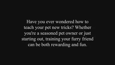 'Video thumbnail for Mastering Pet Training: Techniques for Teaching Tricks and Building Bonds'
