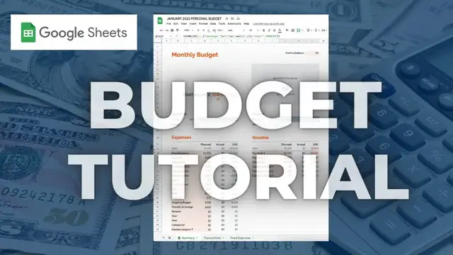 'Video thumbnail for The Ultimate Google Sheets Budget Template Tutorial for Beginners!'