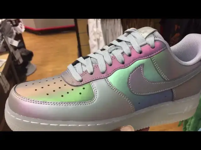 'Video thumbnail for Quick Look At The Nike Air Force 1 One Low Iridescent 3M Reflective | Mall Visit'