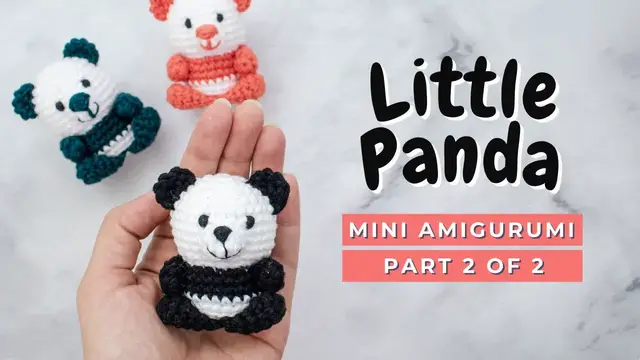 'Video thumbnail for How to crochet a Panda! Panda amigurumi tutorial PART 2'