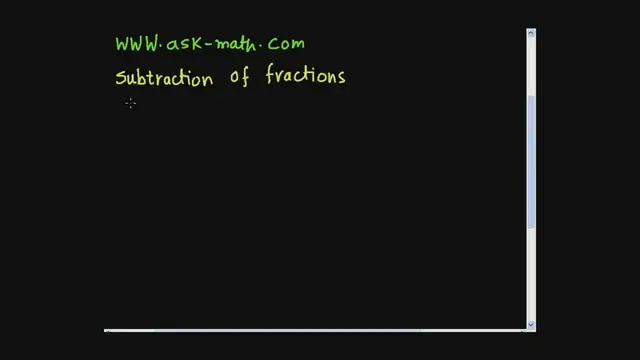 'Video thumbnail for subtraction-of-fractions'