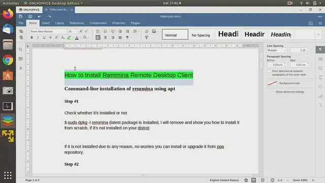 'Video thumbnail for Enable Remote Desktop - Remmina'