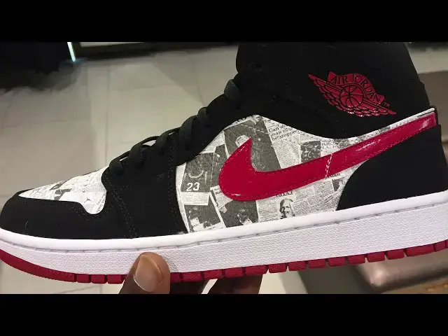 'Video thumbnail for Quick Look At The Air jordan 1 Mid Air times Newspapers  852542-061, Buy It Now'