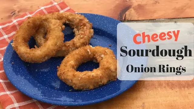 'Video thumbnail for Cheese Stuffed Onion Rings with Sourdough Crust'