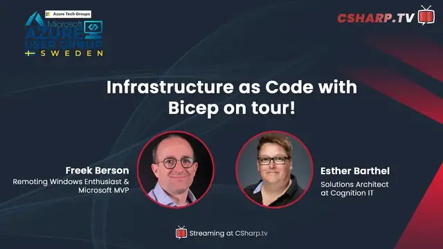 'Video thumbnail for Azure User Group Sweden: Infrastructure as Code with Bicep on tour!'