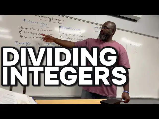 'Video thumbnail for How To Divide Integers Of The Same And Opposite Signs'