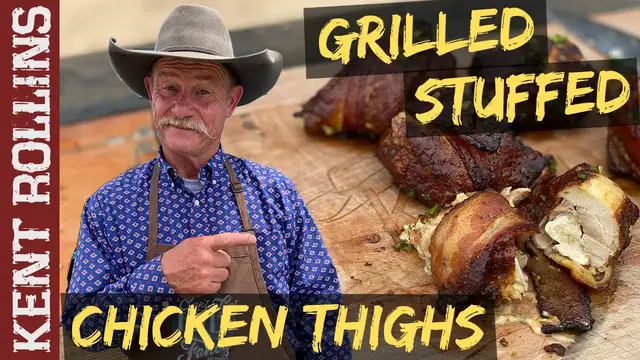 'Video thumbnail for Grilled Stuffed Chicken Thighs'