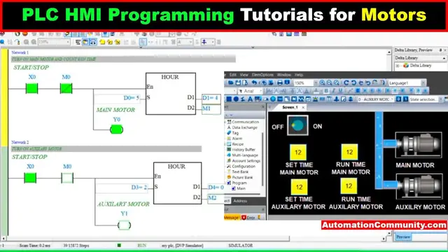 'Video thumbnail for PLC HMI Programming Tutorials for Motors START and STOP based on Time'