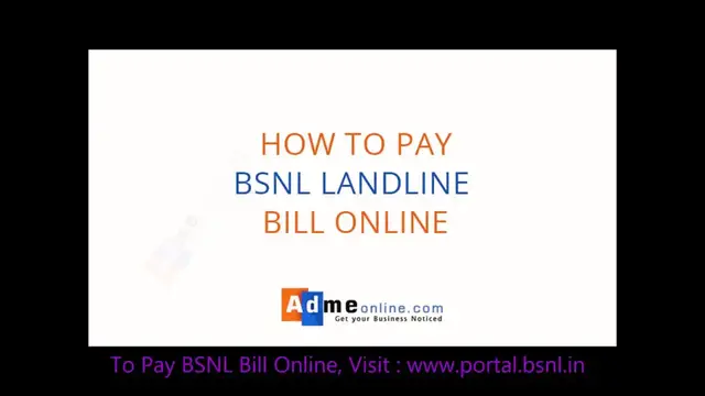 'Video thumbnail for BSNL Landline Bill Payment Online | How to Pay BSNL Bill Online'