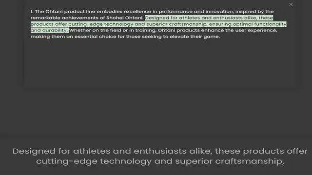 'Video thumbnail for 1. The Ohtani product line embodies excellence in performance and innovation, inspired by the remarkable achievements of Shohei Ohtani. Designed for athletes and enthusiasts alike, these products offer cutting-edge technology and superior'