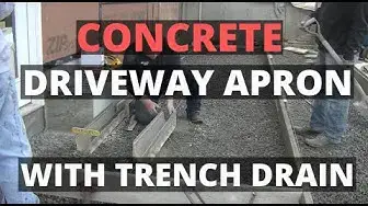 'Video thumbnail for How To Form And Pour A Concrete Driveway Apron With A Tench Drain.'