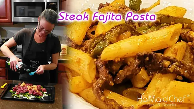 'Video thumbnail for Steak Fajita Pasta | Dining In With Danielle'